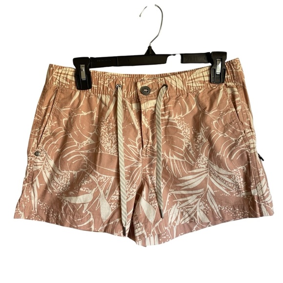 Vuori Ripstop Shorts Palm Tree Organic Cotton Drawstring Hiking Pockets NWOT - Picture 1 of 9